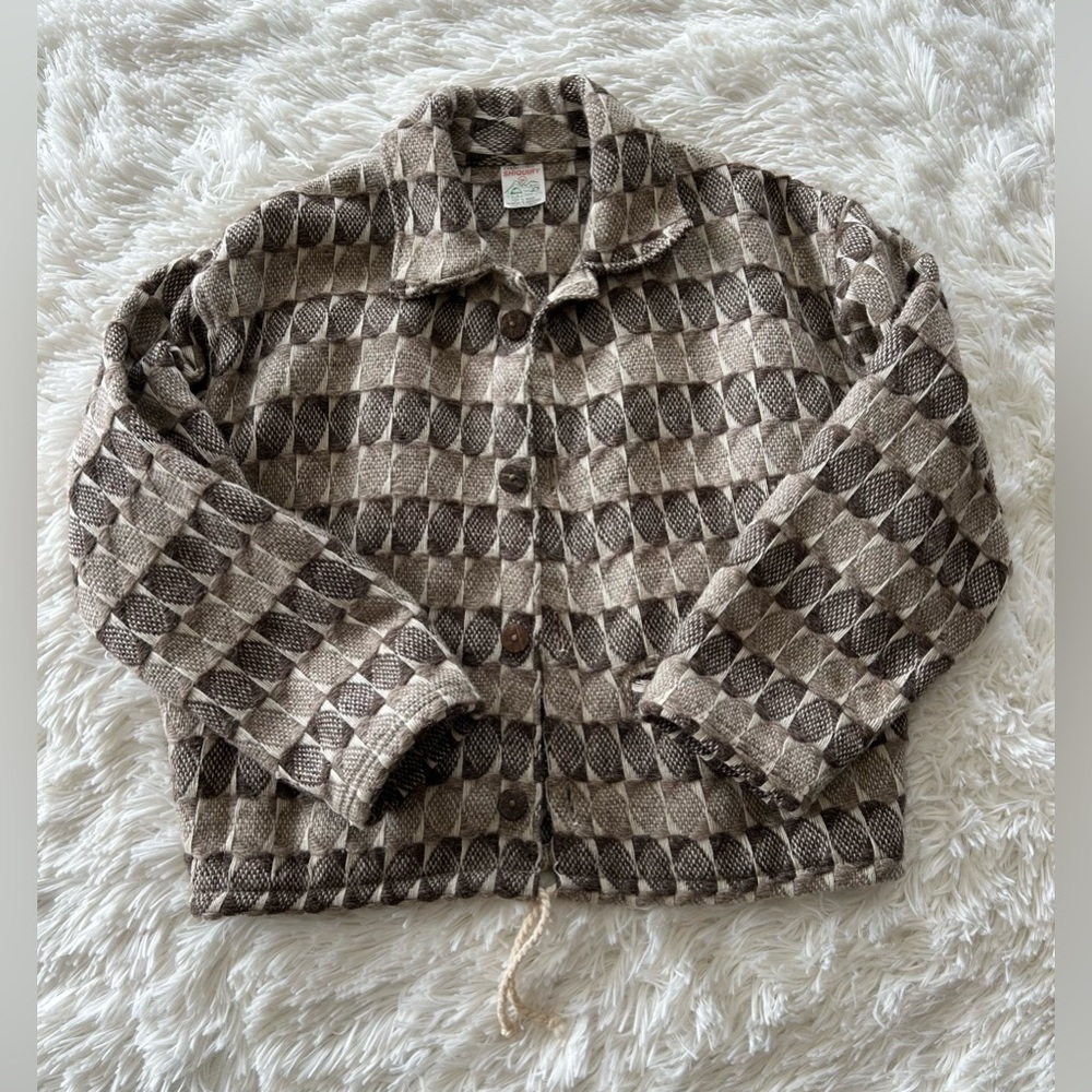 Confecciones Shiquiry | Vintage Wool Brown Checkered Jacket - Picture 7 of 8